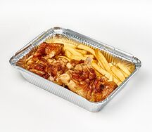 Шашлык куриный с картофелем фри
