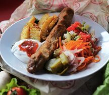 Люля-кебаб из говядины с картошкой