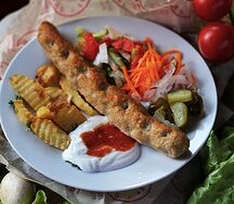 Люля-кебаб из курицы с картошкой