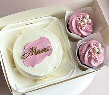 Набор Бенто-торт и капкейки для мамы с топпером и мазками