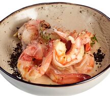 Тигровые креветки в сливочном соусе