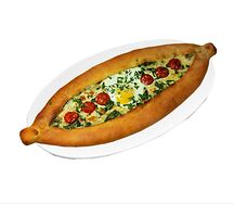 Пиде овощная с грибами и соусом тартар