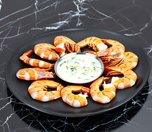 Тигровые креветки в сливочном соусе