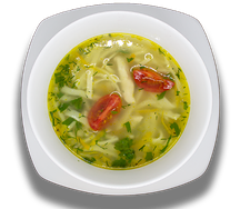 Суп с домашней курицей и лапшой