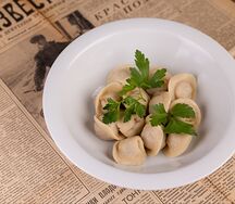Пельмени с говядиной и свининой полторы дюжины