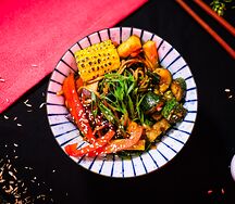 Удон с овощами и тофу