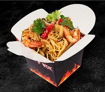 Wok-лапша с креветкой карри