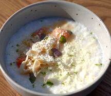 Рисовая каша на кокосовом молоке с печеной тыквой и ананасами