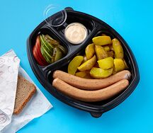 Картофель по-деревенски с сосиской