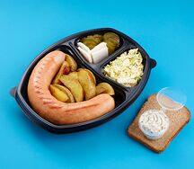 Колбаска Xl с жареным картофелем по-деревенски