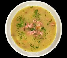 Гороховый суп с чесночными тостами