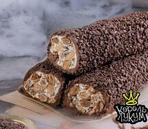 Турецкий Рахат-Лукум Молочно-карамельная нуга с миндалем в шоколаде