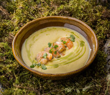 Суп кукурузный с креветками