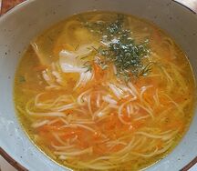 Суп-лапша домашняя с курицей