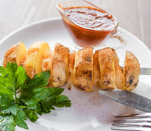 Картофель на углях с курдюком