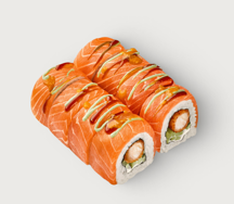 Ролл с лососем и креветкой