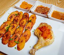 Grilled free range chicken avec alloco