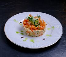 Оливье с креветками 