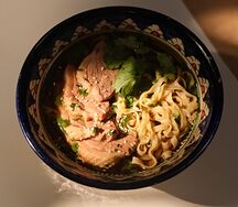 Бульон с лапшой и домашней уткой