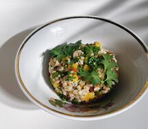 Перловка с овощами