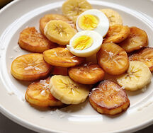 Patate grillée avec œuf bouilli