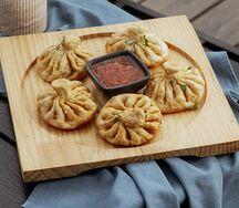 Жареные хинкали с говядиной