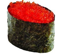 Гункан с икрой тобико