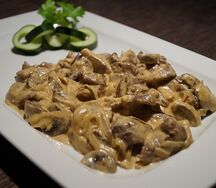 Куриная печень в сливочном соусе