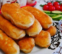 Сосиска в тесте жареная с картошкой