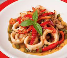 Emincés de calamars aux poivrons