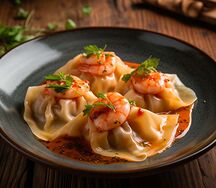 Lotus raviolis à la vapeur aux crevettes