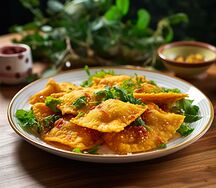 Raviolis frits au curry