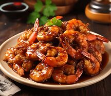 Crevettes sautées à la sauce huitre