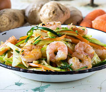 Crevettes sautées aux légumes