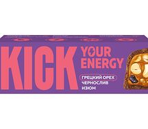 Батончик Kick Your Energy с изюмом и черносливом в карамельном шоколаде