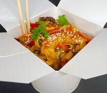 Удон с морепродуктами в соусе терияки