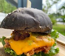 Afro chicken burger