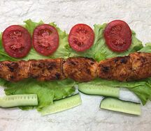 Шашлык из куриной грудки  в лаваше