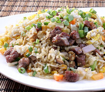 Riz cantonnais / boulette de viande