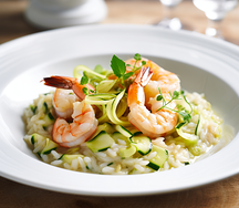 Risotto aux gambas et poireaux