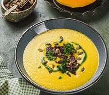 Тыквенный крем-суп с бараниной