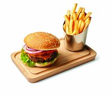 Royal burger, frites, salade