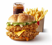 Zinger, frite, salade