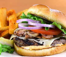 Cheese burger, frites, salade