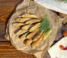 Барабуля черноморская, жареная на топлёном масле