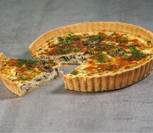 Киш куриная грудка, грибы, картофель