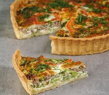 Киш фарш, томаты, картофель