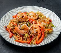 Удон с креветками