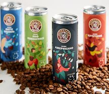 Холодный брендированный кофе в алюминиевой банке  