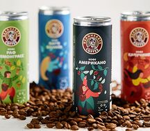 Холодный брендированный кофе в алюминиевой банке  